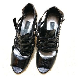 Snakeskin Platform Wedge Sandals